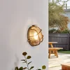 Image de Lindby - Wandlampen buiten - 1licht - Aluminium, glas - H: 25 cm - E27 - geborsteld goud, transparant