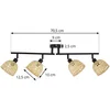 Image de Lindby - buitenspot - 4lichts - Bamboe - H: 22 cm - E14 - hel hout