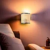Image de Lindby - wandlamp - 1licht - Rotan - H: 20 cm - E27 - hel hout