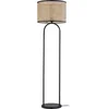 Image de Lindby - vloerlamp - 1licht - Rotan, metaal - H: 146 cm - E27 - hel hout