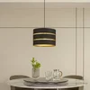 Image de Lindby - hanglamp - 1licht - Stof, metaal - H: 28 cm - E27 - zwart, goud