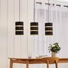 Image de Lindby - hanglamp - 3lichts - Stof, metaal - H: 28 cm - E27 - zwart, goud