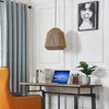 Image de Lindby - hanglamp - 1licht - Bamboe, ijzer - H: 40 cm - E27 - hel hout