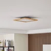 Image de Lucande - LED plafondlamp- met dimmer - CCT - 1licht - Hout, kunststof - H: 5.5 cm - licht hout, wit - Inclusief lichtbron