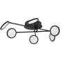 Image de Lindby - LED plafondlamp- met dimmer - 6lichts - Ijzer, plastic - H: 11 cm - zwart, wit - Inclusief lichtbronnen