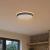 Image de Lindby - Slimme plafondlamp - RGB - 1licht - Metaal, kunststof - H: 8 cm - donkergrijs, wit - Inclusief lichtbron