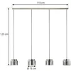 Image de Lucande - hanglamp - 4lichts - IJzer, roestvrij staal, glas - GX53 - rookgrijs, chroom - Inclusief lichtbronnen