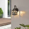 Image de Lindby - wandlamp - 1licht - Metaal, glas - H: 31.8 cm - E27 - Geborsteld messing