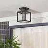 Image de Lindby - plafondlamp - 1licht - Roestvrij staal, glas - H: 22 cm - E27 - zwart, transparant