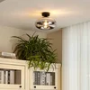 Image de Lindby - plafondlamp - 1licht - Metaal, glas - H: 19 cm - E27 - zwart, rookgrijs
