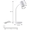 Image de Lindby - bureaulamp - 1licht - ABS, siliconen, metaal - H: 40.5 cm - GU10 - wit