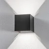 Image de Lindby - LED wandlamp buiten - 1licht - Metaal - H: 10 cm - zwart - Inclusief lichtbron