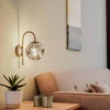 Image de Lindby - wandlamp - 1licht - Glas, ijzer - H: 28.6 cm - E14 - rookgrijs, koffie