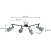 Image de Lindby - buitenspot - 4lichts - IJzer - H: 25 cm - E27 - groen, zwart