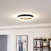 Image de Lucande - Slimme plafondlamp - RGB - met dimmer - 1licht - Ijzer, plastic - H: 9.3 cm - zand zwart, wit - Inclusief lichtbron