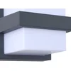 Image de Lindby - slimme wandlamp buiten - RGB - met dimmer - 1licht - Aluminium, polycarbonaat - H: 13 cm - donkergrijs, opaal - Inclusief lichtbron
