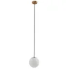 Image de Lucande - hanglamp - 1licht - Staal, glas - H: 13.5 cm - E14 - messingkleurig