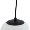 Image de Lucande - hanglamp - 1licht - Staal, glas - H: 13.5 cm - E14 - zwart