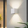 Image de Lindby - slimme wandlamp buiten - RGB - met dimmer - CCT - 1licht - Aluminium, polycarbonaat - H: 10 cm - wit - Inclusief lichtbron