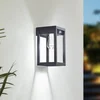 Image de Lindby - slimme wandlamp buiten - RGB - met dimmer - 1licht - Aluminium, kunststof - H: 27 cm - zwart, transparant - Inclusief lichtbron
