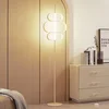 Image de Lucande - vloerlamp- met dimmer - 1licht - Metaal - H: 180 cm - beige, wit - Inclusief lichtbron