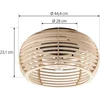 Image de Lindby - plafondlamp hout - 1licht - Hout, ijzer - H: 23.1 cm - E27 - licht hout, zwart