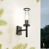 Image de Lucande - Wandlamp buiten - 1licht - Gegoten aluminium, acryl - H: 39 cm - E27 - zwart, transparant