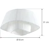 Image de Lindby - plafondlamp - 1licht - IJzer, textiel - H: 29.5 cm - E27 - wit