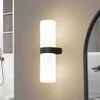 Image de Lucande - Wandlamp - 2lichts - Glas, staal - H: 31.5 cm - E14 - zwart, wit