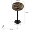 Image de Lindby - Tafellamp - 1licht - Bamboe, ijzer - H: 48 cm - E27 - zwart, donker hout