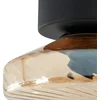 Image de Lindby - plafondlamp - 1licht - Glas, ijzer - H: 15.3 cm - E27 - amber, zwart