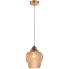 Image de Lindby - hanglamp - 1licht - Glas, metaal - H: 32 cm - E27 - amber, goud