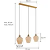 Image de Lindby - hanglamp - 3lichts - Glas, metaal - E27 - amber, goud