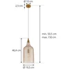 Image de Lindby - hanglamp - 1licht - Glas, metaal - H: 46.6 cm - E27 - amber, goud