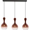 Image de Lucande - hanglamp - 3lichts - Glas, metaal - H: 41 cm - E27 - koper, zwart