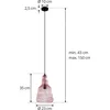 Image de Lindby - hanglamp - 1licht - Glas, metaal - E27 - roze
