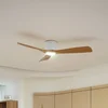 Image de Lucande - Plafondventilatoren met verlichting- met dimmer - CCT - 1licht - Metaal, ABS - H: 21 cm - wit, hout - Inclusief lichtbron
