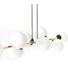 Image de Euluna - hanglamp - 8lichts - Staal, glas - E14 - zwart, goud, wit opaal
