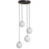 Image de EMIBIG LIGHTING - hanglamp - 4lichts - Staal, glas - E14 - zwart, wit opaal