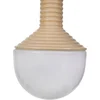 Image de Lucande - hanglamp - 1licht - Keramiek, glas, metaal - H: 36 cm - E27 - beige, opaal