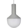 Image de Lucande - hanglamp - 1licht - Keramiek, glas, metaal - H: 36 cm - E27 - grijs, opaal