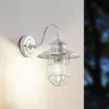 Image de Lindby - Wandlamp buiten - 1licht - Staal, glas - H: 31.7 cm - E27 - verzinkt zilver, transparant