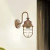Image de Lindby - Wandlamp buiten - 1licht - Staal, glas - H: 31 cm - E27 - roestkleurig, transparant
