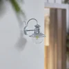 Image de Lindby - Wandlamp buiten - 1licht - Staal, glas - H: 32.8 cm - E27 - verzinkt zilver, transparant