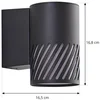 Image de Lindby - Wandlamp buiten - 1licht - Aluminium, kunststof - H: 16.8 cm - E27 - zwart mat