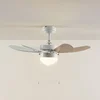 Image de Lindby - Plafondventilatoren met verlichting - 1licht - Staal, MDF, glas - H: 36.5 cm - E14 - wit, beuken