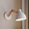 Image de Euluna - Wandlamp hout - 1licht - Hout, metaal - H: 25 cm - E27 - wit, licht hout