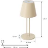 Image de Lindby - Terraslampen- met dimmer - 1licht - Metaal, kunststof - H: 25 cm - beige - Inclusief lichtbron