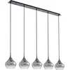Image de Lucande - hanglamp - 5lichts - Glas, ijzer - H: 17.5 cm - E27 - rookgrijs, zwart