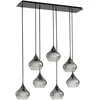 Image de Lucande - hanglamp - 7lichts - Glas, ijzer - H: 17.5 cm - E27 - rookgrijs, zwart